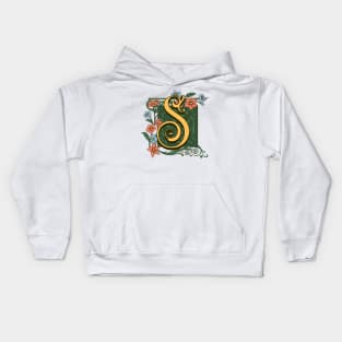 Art Nouveau Letter S, Ornamental Letter S, Art Deco Kids Hoodie